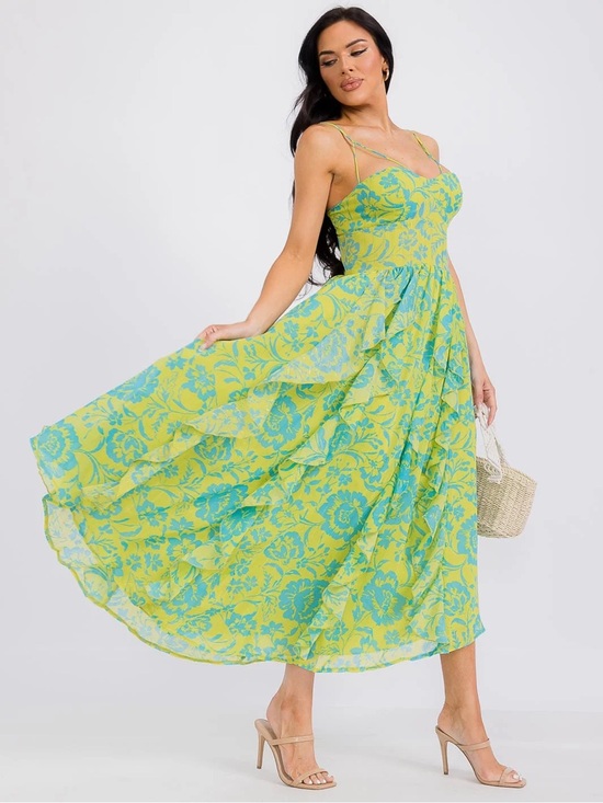 Rosevelvet Dresses & Skirts - Velvet Lime Green and Teal Maxi Dress